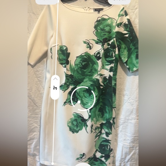 Rickie Freeman Terri Jon - Green Floral Dress Sz10 - Picture 11 of 12